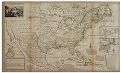 Americas Map Published in 1720 by London Cartographer Herman Moll -- Measures 25 x 40.75